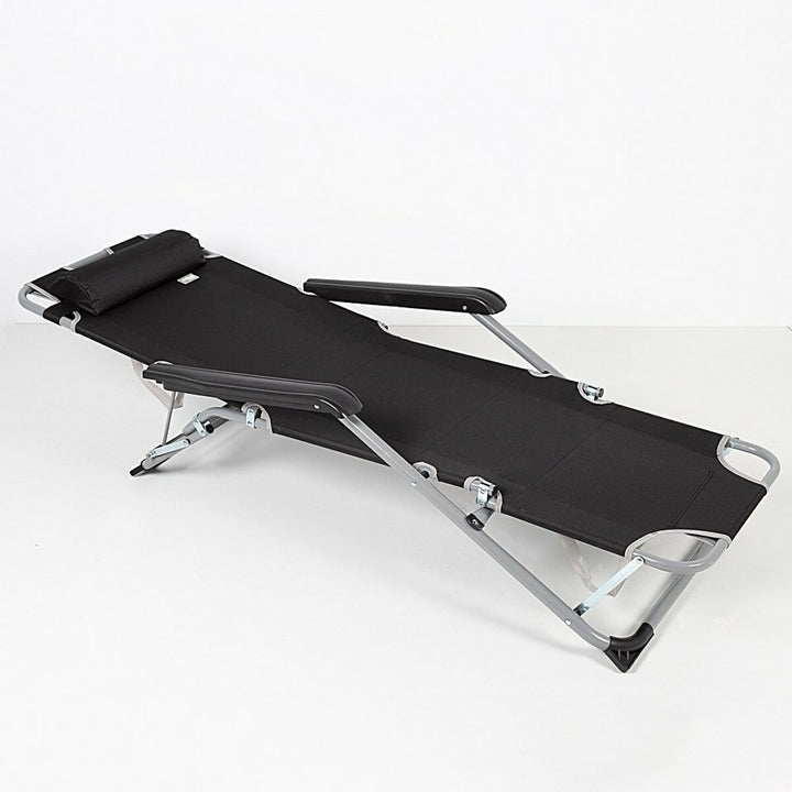 Sun-lounger Aktive Black 153 x 33 x 47 cm