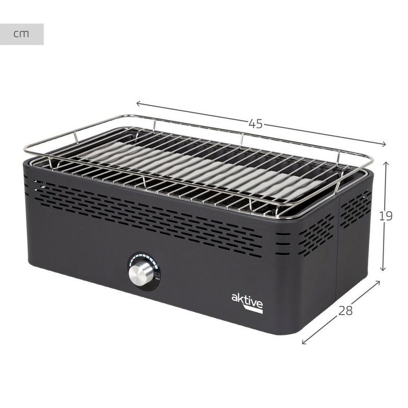 Portable Smokeless Charcoal Barbecue Aktive Stainless steel Iron 45 x 19 x 28 cm