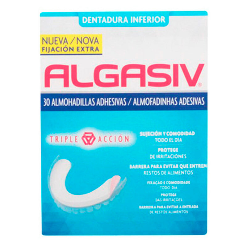 Almofadas Adesivas para Dentaduras Algasiv ALGASIV INFERIOR (30 uds)