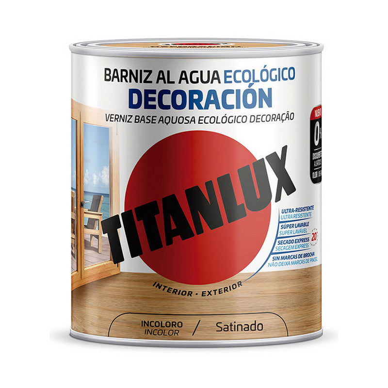 Water based varnish Titanlux m21100034 750 ml Colourless Satin finish