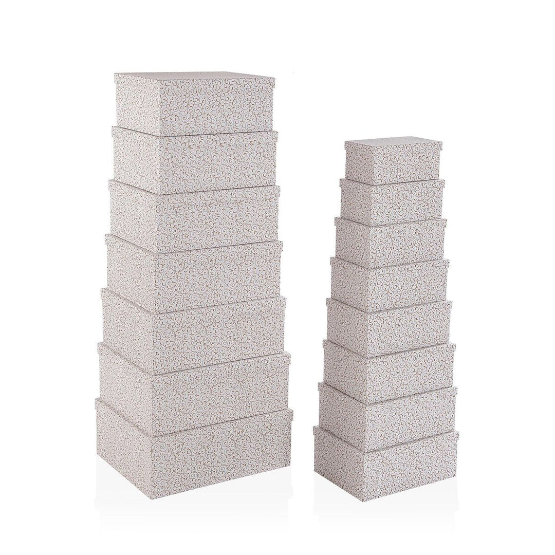 Set of decorative boxes Versa Serpentine Cardboard (15 Pieces)