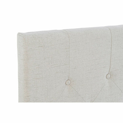 Cabeceira de Cama DKD Home Decor Branco Poliéster Madeira da borracha (160 x 7 x 65 cm)