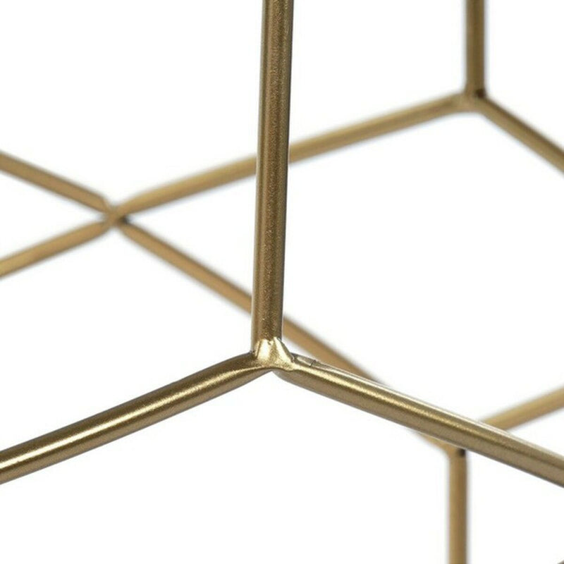 Mesa de apoio DKD Home Decor Dourado Metal Branco Mármore 46 x 46 x 57 cm