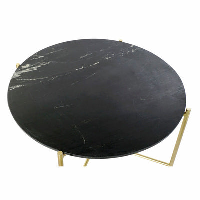 Table d'appoint DKD Home Decor Noir Doré Marbre Fer (81 x 81 x 44 cm)