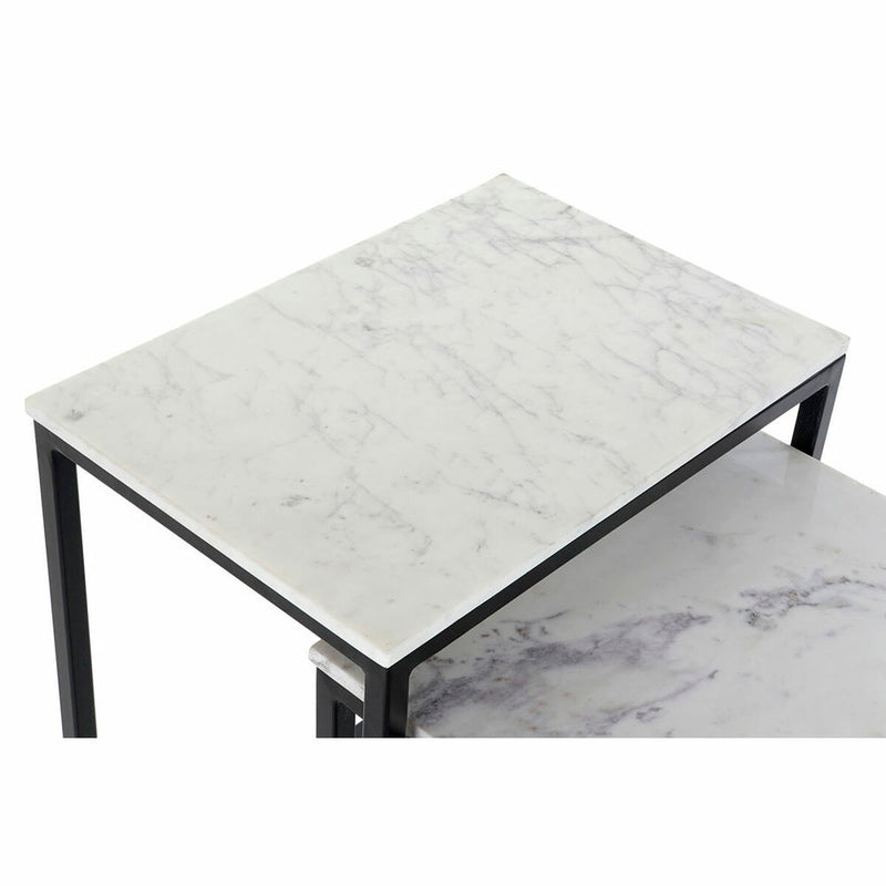 Jogo de 3 mesas DKD Home Decor Branco Preto 50 x 35 x 60,5 cm