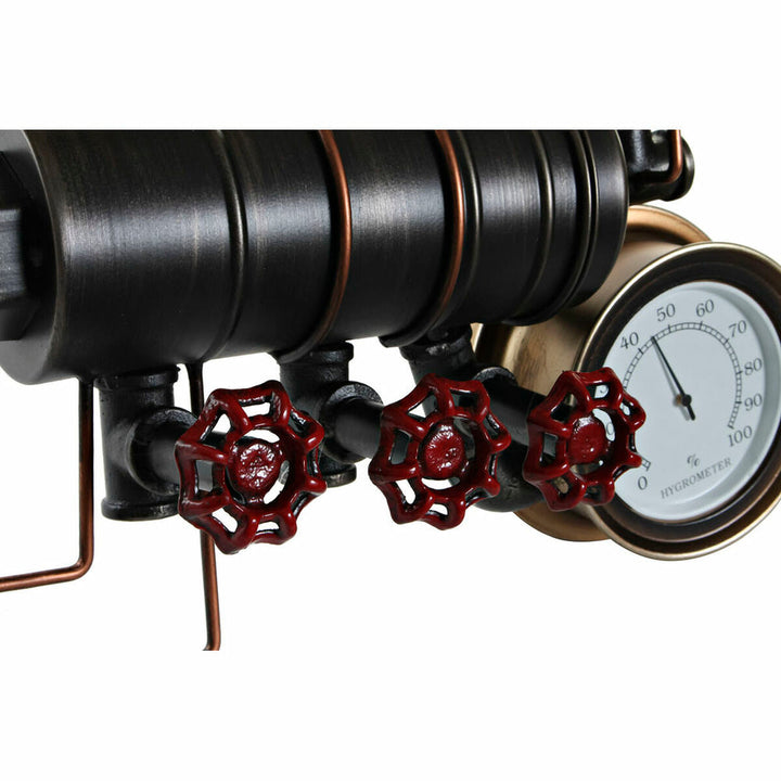 Wall Clock DKD Home Decor Black Red Iron Golden (2 pcs) (46 x 13 x 58 cm)