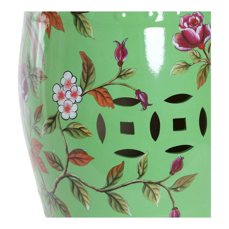 Mesa de apoio DKD Home Decor Verde Multicolor Porcelana 35 x 35 x 45 cm