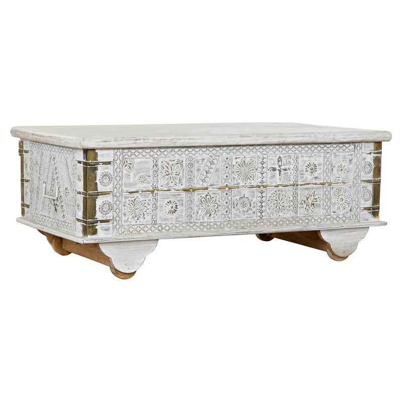 Side table DKD Home Decor MB-182010 White Golden Metal Mango wood 115 x 60 x 45 cm