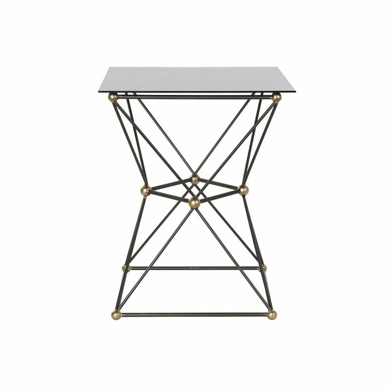 Side table DKD Home Decor 8424001820344 45 x 45 x 55,5 cm Crystal Black Golden Metal