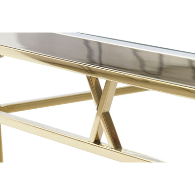 Mesa de apoio DKD Home Decor Cristal Aço Prata (110 x 60 x 40 cm)