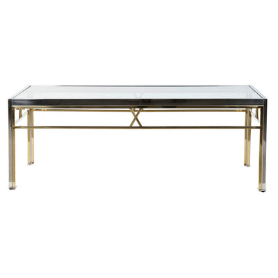 Table d'appoint DKD Home Decor Verre Acier Argent (110 x 60 x 40 cm)