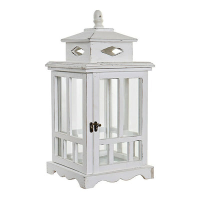 Lantern DKD Home Decor White Crystal Pinewood (22.5 x 22.5 x 47 cm)