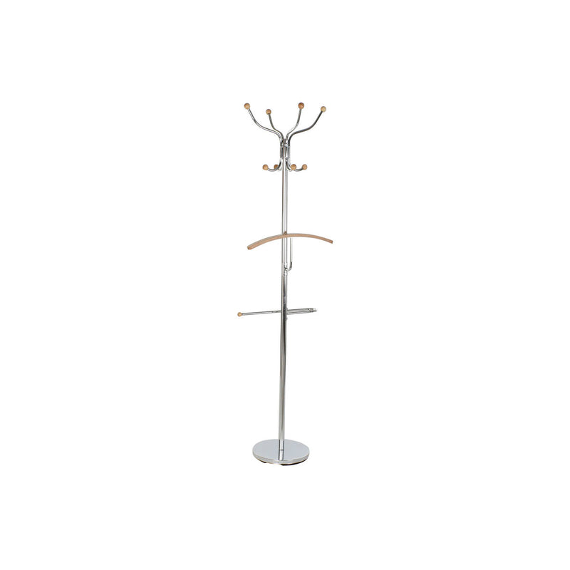 Hat stand DKD Home Decor Silver Steel Rubber wood (45 x 42 x 180 cm)