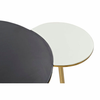 Table d'appoint DKD Home Decor Noir Doré Aluminium Blanc (67 x 50 x 37 cm)