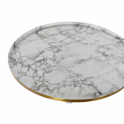 Table d'appoint DKD Home Decor Doré Aluminium Blanc Marbre (51 x 51 x 51 cm)