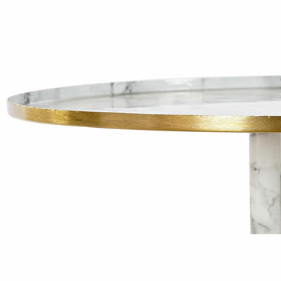 Table d'appoint DKD Home Decor Doré Aluminium Blanc Marbre (51 x 51 x 51 cm)