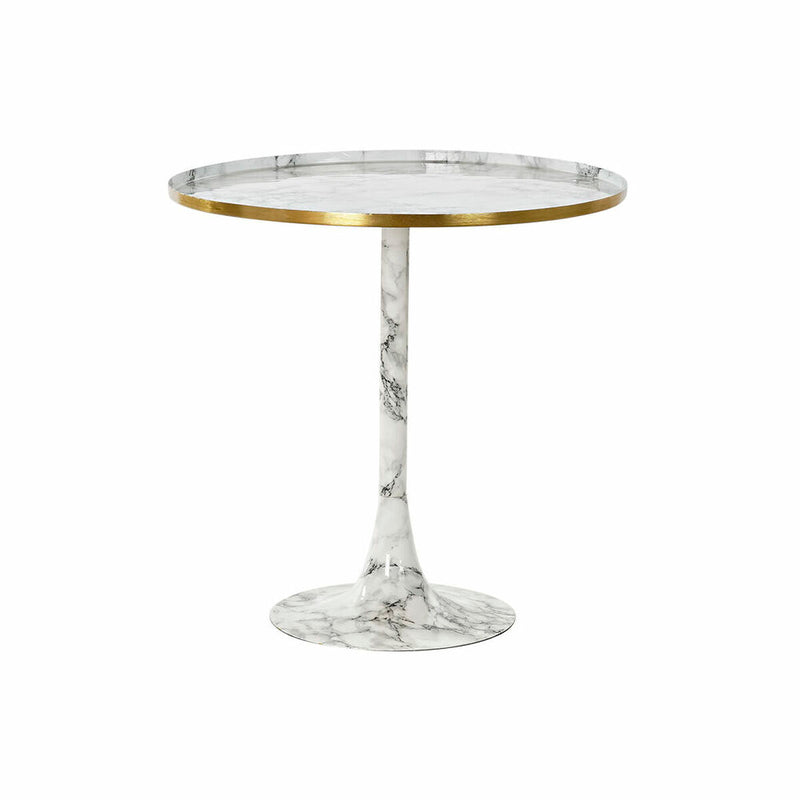 Side table DKD Home Decor Golden Aluminium White Marble (51 x 51 x 51 cm)