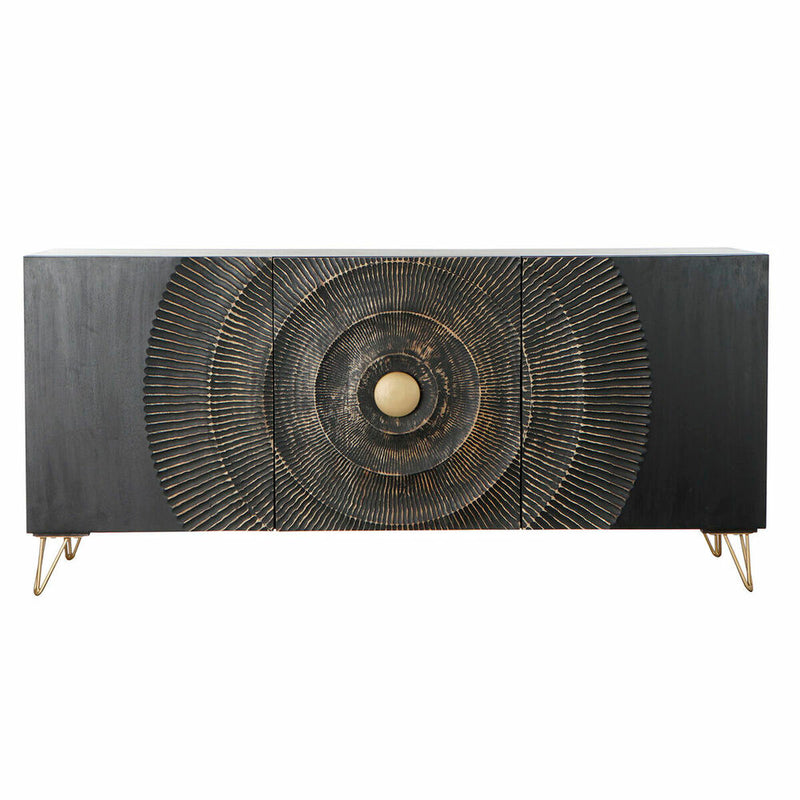 Sideboard DKD Home Decor Black Multicolour Golden Metal Mango wood 160 x 45 x 75 cm