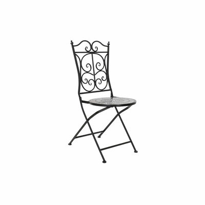Chaise de jardin DKD Home Decor Noir Céramique Multicouleur Forge (39 x 50 x 93 cm)
