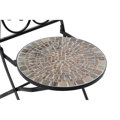 Garden chair DKD Home Decor Black Ceramic Multicolour Ironwork (39 x 50 x 93 cm)