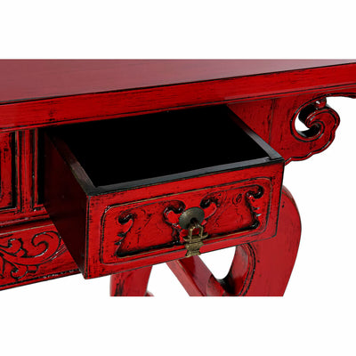 Consola DKD Home Decor Vermelho Metal Madeira de olmo (135 x 37 x 89 cm)