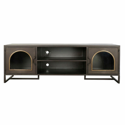 TV furniture DKD Home Decor Black Crystal Metal (150 x 50 x 45 cm)