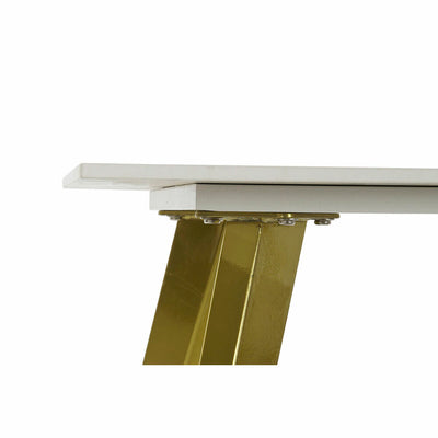 Table d'appoint DKD Home Decor Céramique Doré Métal Blanc Moderne (60 x 60 x 48 cm)