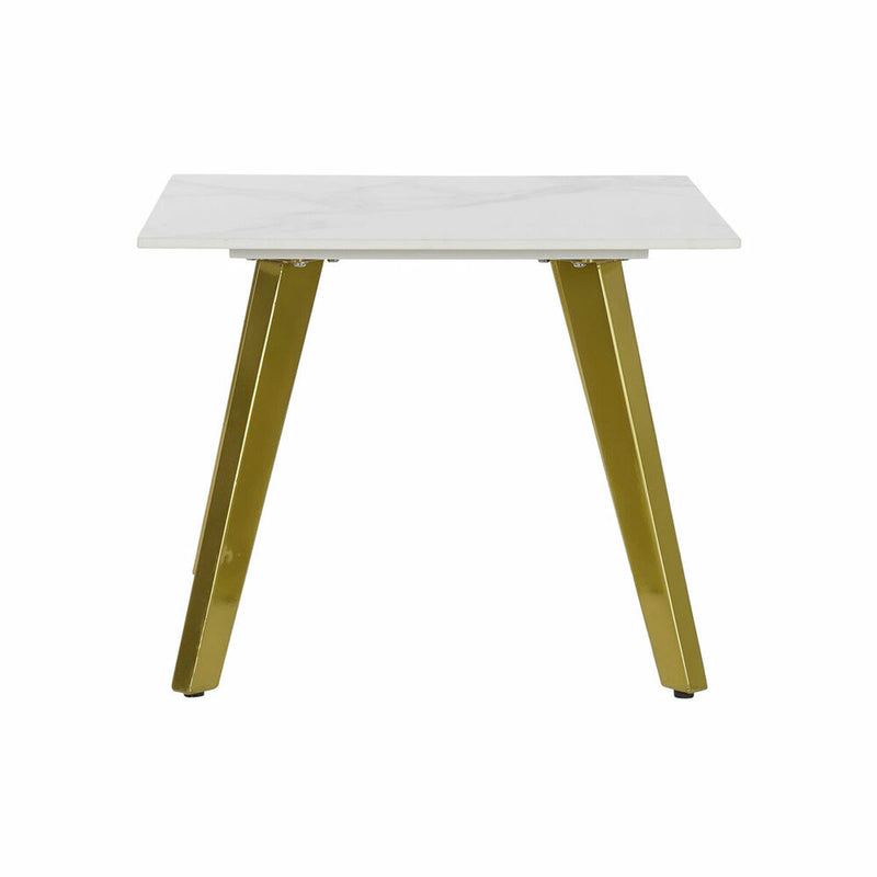 Side table DKD Home Decor Ceramic Golden Metal White Modern (60 x 60 x 48 cm)