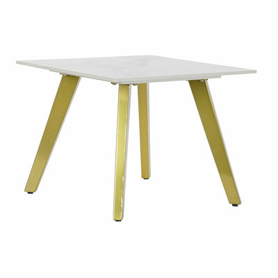 Table d'appoint DKD Home Decor Céramique Doré Métal Blanc Moderne (60 x 60 x 48 cm)