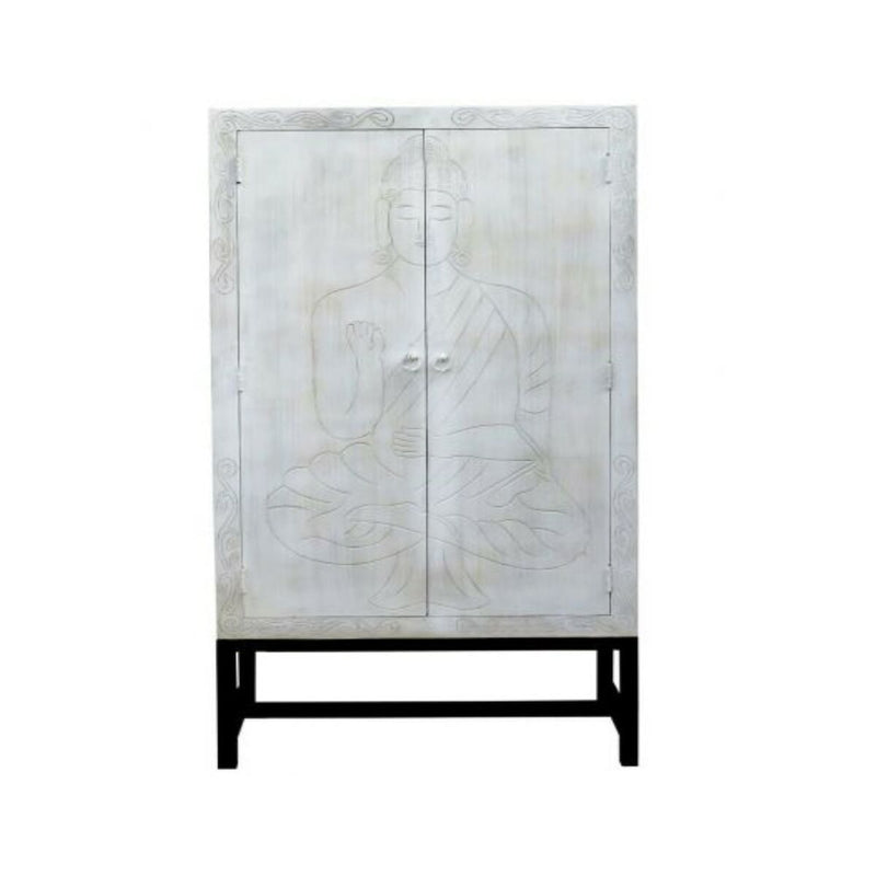 Cupboard DKD Home Decor Black Metal White Mango wood (100 x 40 x 197 cm)