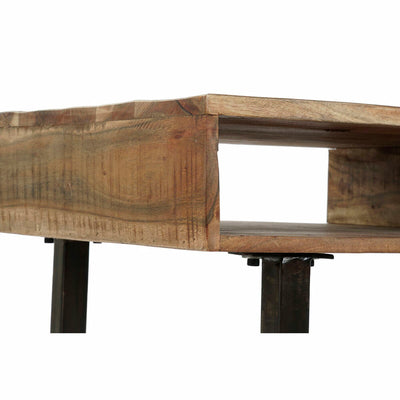 Side table DKD Home Decor 118 x 65 x 45 cm Black Metal Brown Aluminium Mango wood