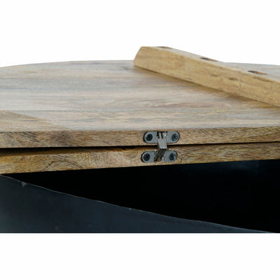 Table d'appoint DKD Home Decor Marron Noir Métal Bois de manguier 95 x 95 x 40 cm 93,5 x 93,5 x 40 cm