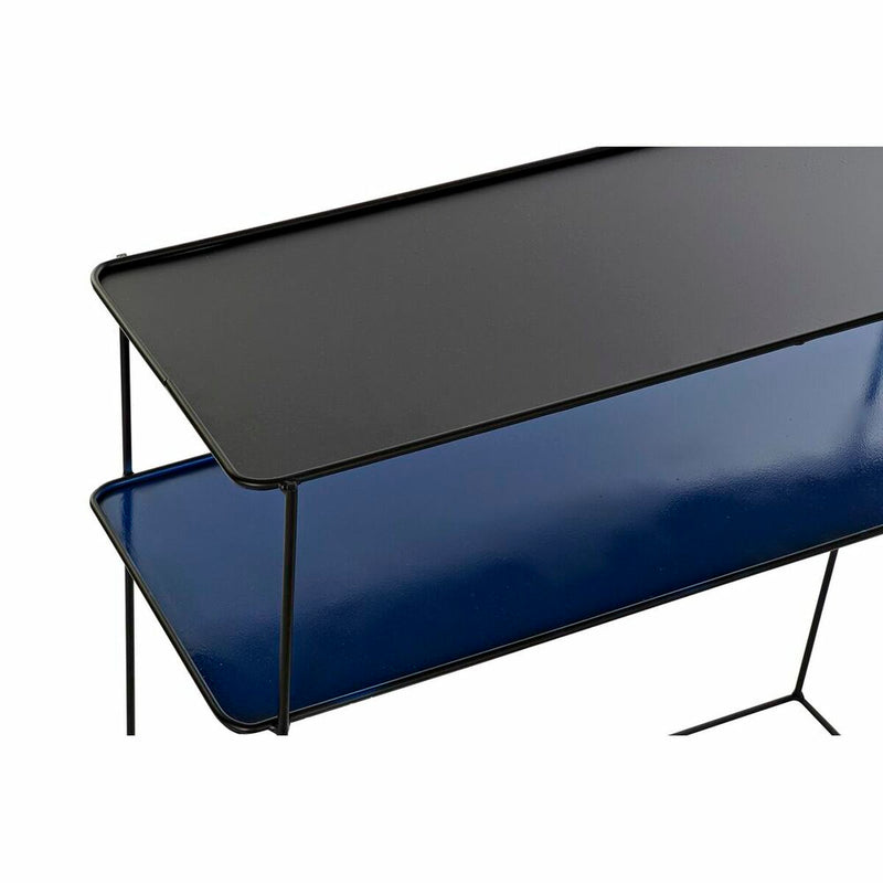 Console DKD Home Decor Noir Bleu Métal Moderne (70 x 27 x 45 cm) (2 Unités)