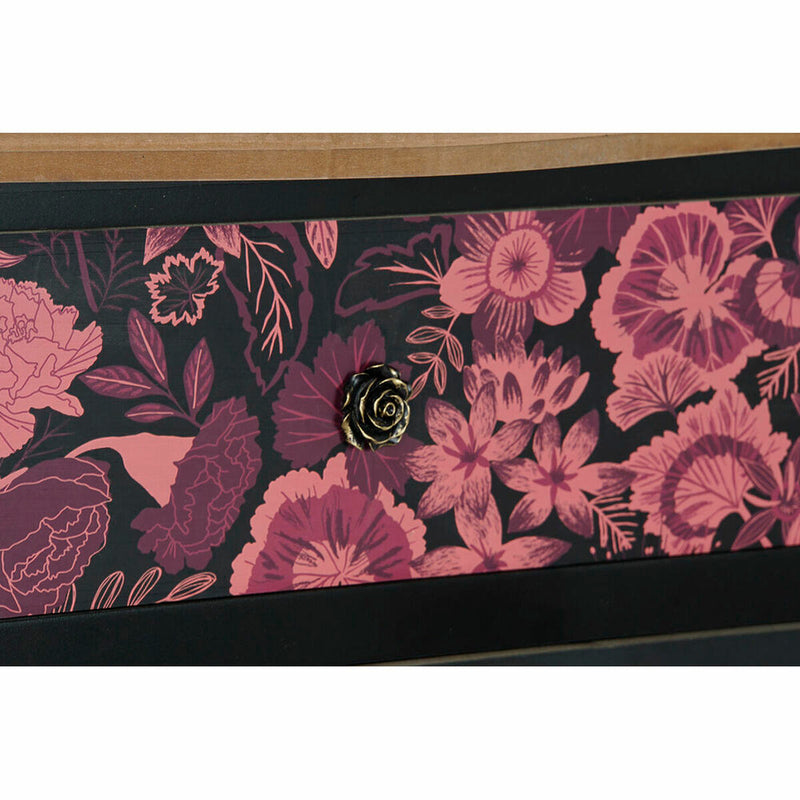 Sideboard DKD Home Decor   Black 76 x 39 x 75,5 cm Pink Brown MDF Wood