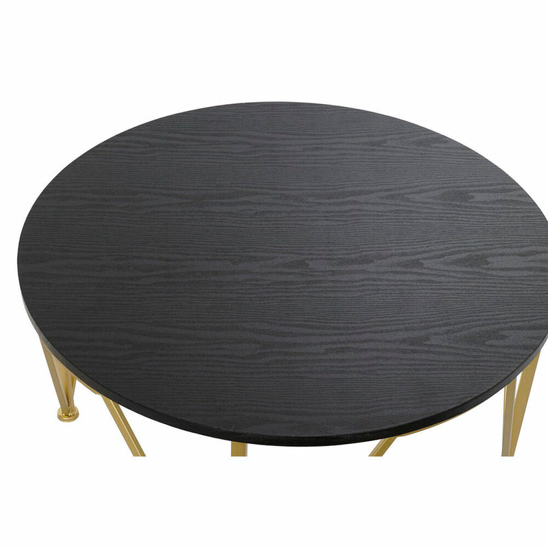 Conjunto de 2 mesas pequenas DKD Home Decor Preto Dourado 79 x 79 x 46 cm