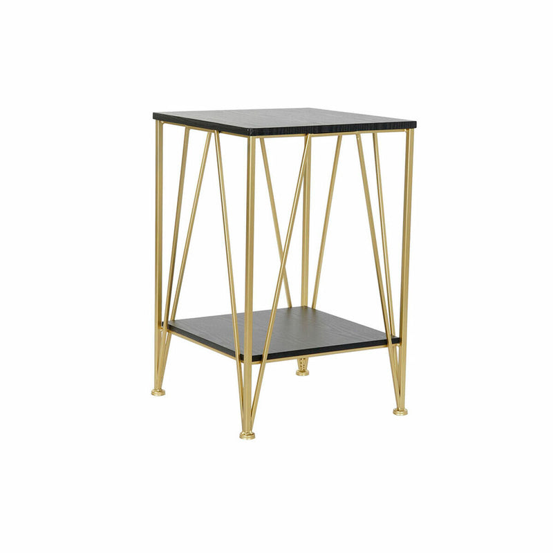 Mesa de apoio DKD Home Decor 41 x 41 x 63,5 cm Preto Dourado Metal Madeira