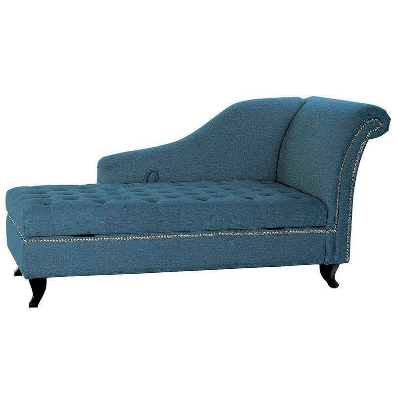 Chaise Longue Sofa DKD Home Decor Blue Metal Wood Polyester (165.5 x 69 x 83 cm)