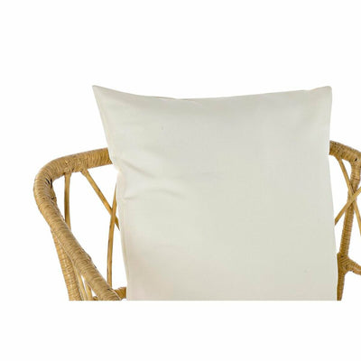 Chaise de jardin DKD Home Decor Marron Métal rotin synthétique Blanc (76 x 74 x 77 cm)