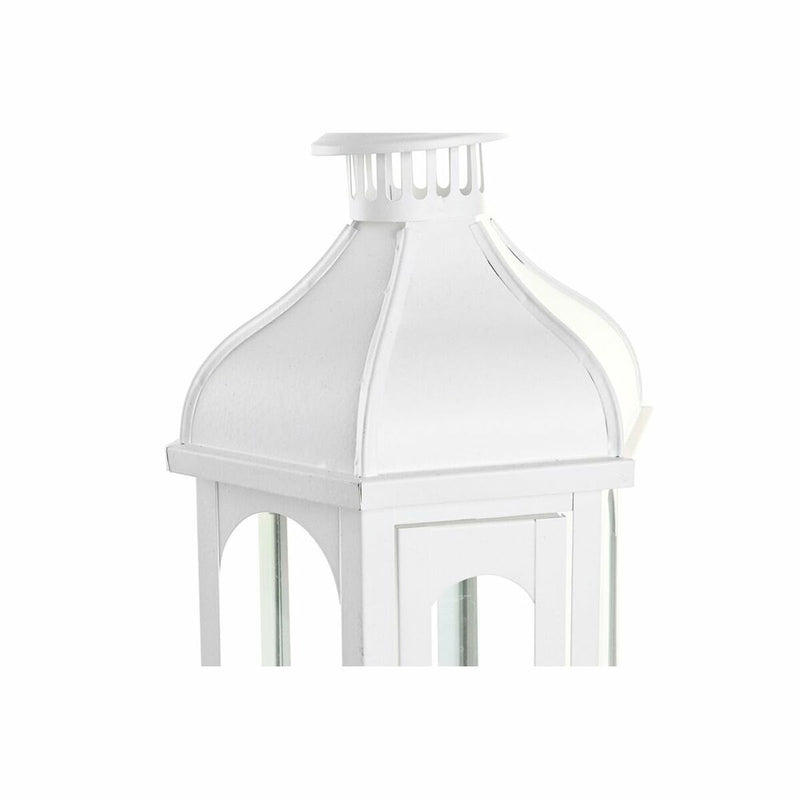 Lanterne DKD Home Decor Verre Métal Blanc (20 x 17 x 55 cm)