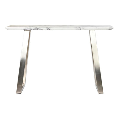 Console DKD Home Decor White Silver Steel MDF Wood 120 x 40 x 76 cm