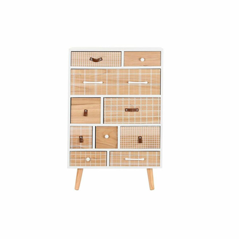 Chest of drawers DKD Home Decor White Natural Wood Paolownia wood 60 x 26 x 94 cm