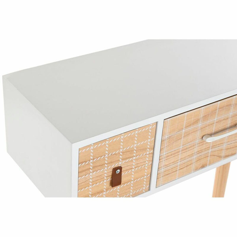 Consola DKD Home Decor Natural Branco Madeira de paulónia (80 x 32 x 80 cm)