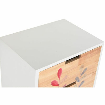 Chest of drawers DKD Home Decor Natural Rubber wood White Maroon Paolownia wood (40 x 30 x 78 cm)