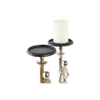 Candle Holder DKD Home Decor 15 x 20 x 41 cm Champagne Black Aluminium Modern (2 Units)