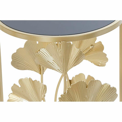 Conjunto de 2 mesas pequenas DKD Home Decor Dourado Metal Cristal 41,5 x 41,5 x 55 cm