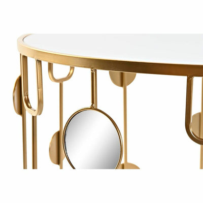 Set of 2 small tables DKD Home Decor Mirror Golden Metal (80 x 80 x 45 cm) (2 pcs)