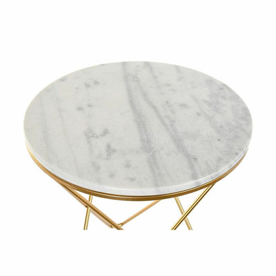 Side table DKD Home Decor Multicolour Golden Metal Marble 30 x 40 cm 50 x 50 x 59,5 cm