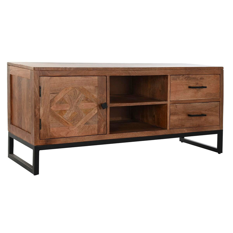 TV furniture DKD Home Decor Brown Teak Metal (125 x 40 x 55 cm)