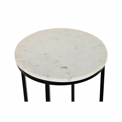 Conjunto de 2 mesas pequenas DKD Home Decor Branco Preto 30,5 x 30,5 x 69 cm