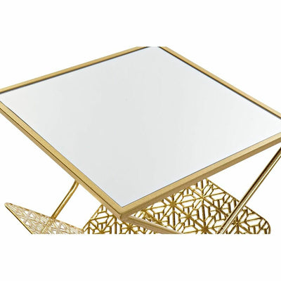 Magazine rack DKD Home Decor Mirror Golden Metal (45 x 45 x 55 cm)